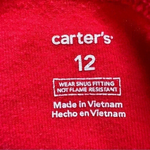Carter’s Red Long Sleeves Girls Pajama Set SZ 12 #2088 - Picture 4 of 5
